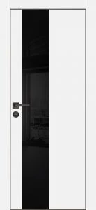 Межкомнатная дверь PX-6 черная кромка с 4-х ст. Белый матовый