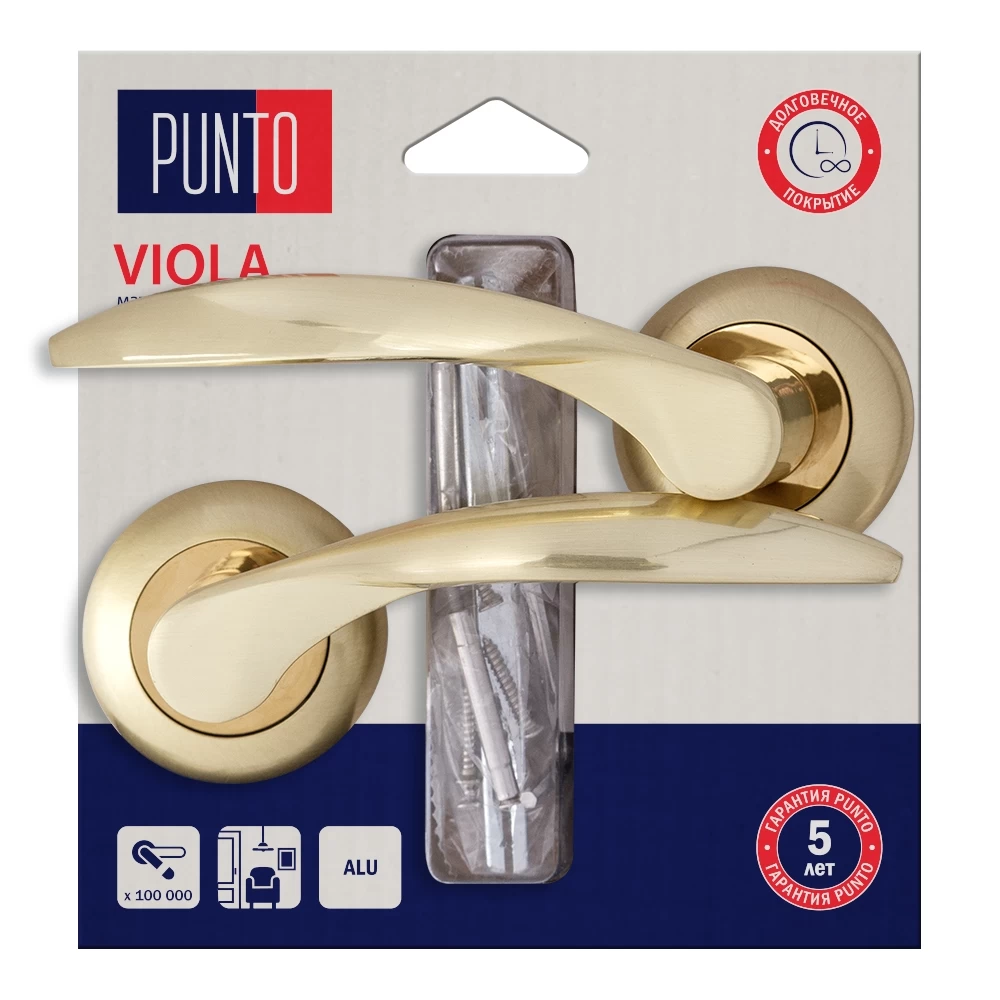 Фото Ручка раздельная LM/A R.TL54.VIOLA/HD SG/GP-4 матовое золото/золото