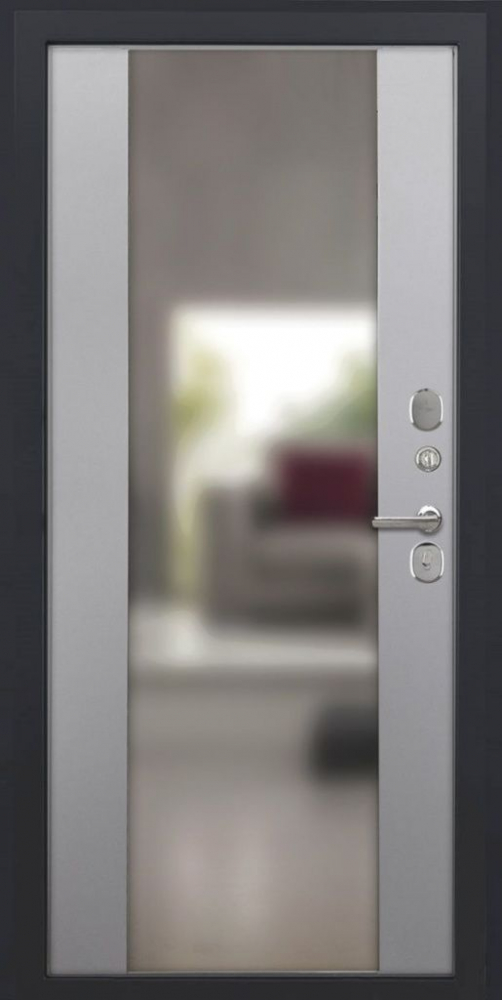Входная дверь ДвериПРО Модель L-46 Алиса (16мм, ПВХ софт грей, зеркало) DPRO197893 внутренняя сторона