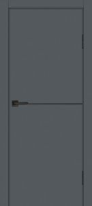 Межкомнатная дверь P-19 AL черный молдинг Графит матовый