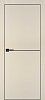 Межкомнатная дверь PX-19 черная кромка с 4-х ст. Бежевый матовый